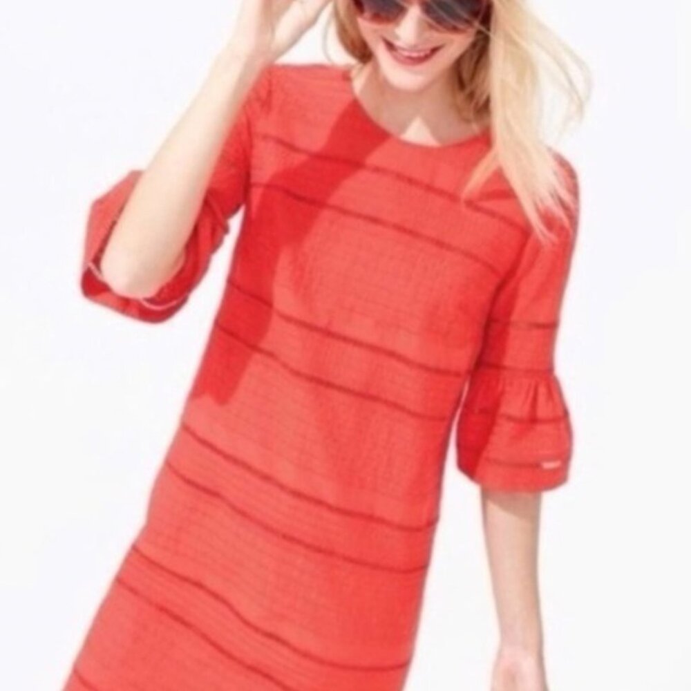 J Crew red eyelet flutter sleeve shift dress Size 6